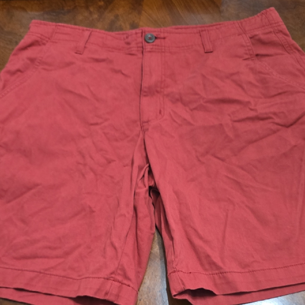 True Craft Men's Red Flat Front Shorts